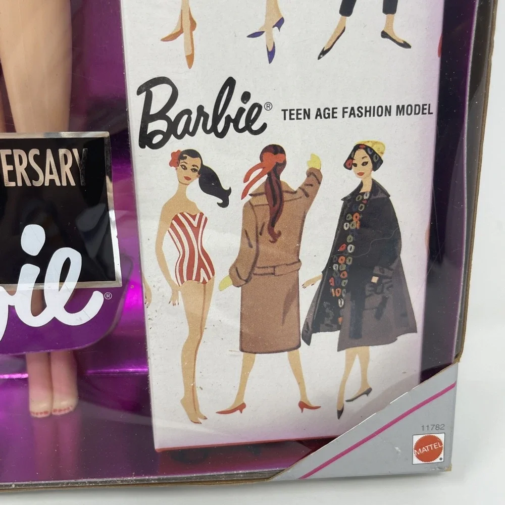 VTG 35th Anniversary 1959 Brunette Barbie Doll & Package Reproduction 93' Mattel